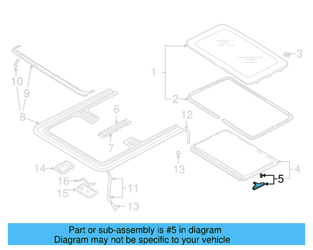 Sunshade Guide 8D5-877-165-A - View 36