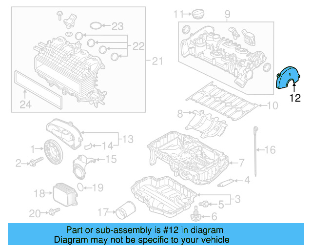 Upper Timing Cover 04C-109-121-E - View 13