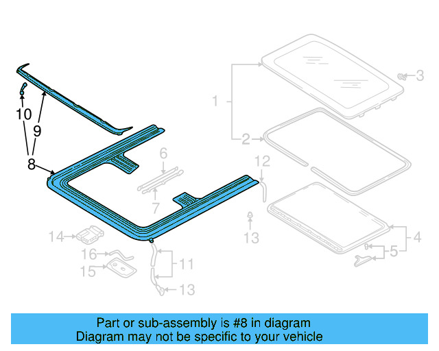Sunroof Frame 8D9-877-049-D - View 3