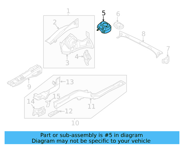 Strut Mount 561-809-120 - View 6