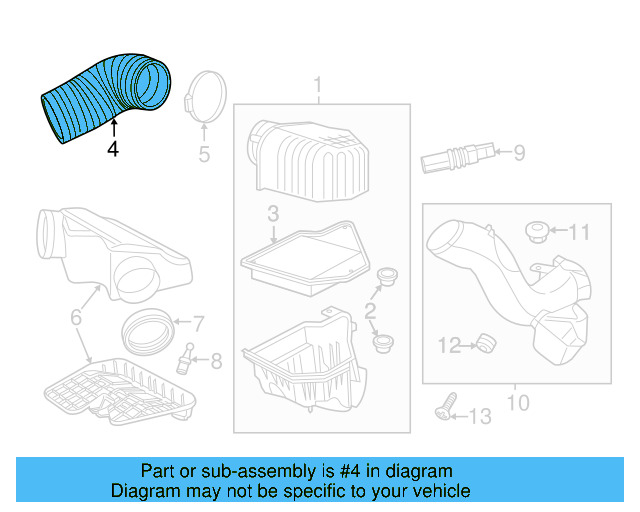 Intake Duct 7B0-129-609-A - View 4