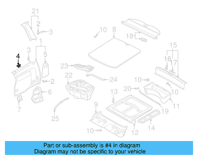 Lower Center Pillar Trim Clamp 1C0-867-388 - View 10