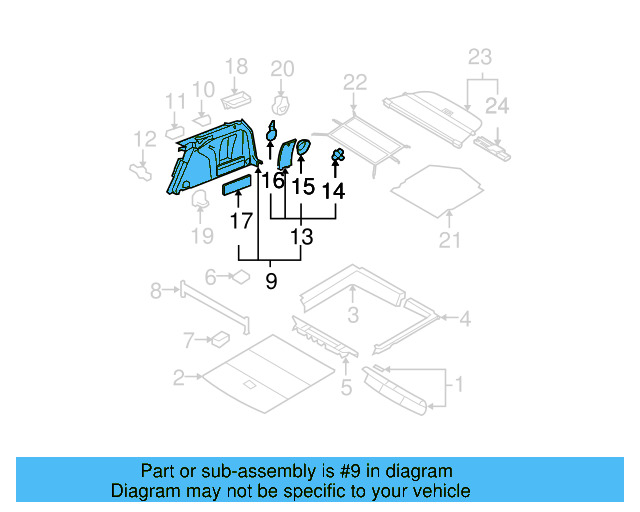 Trunk Side Trim 3C9867428CBZEN - View 3