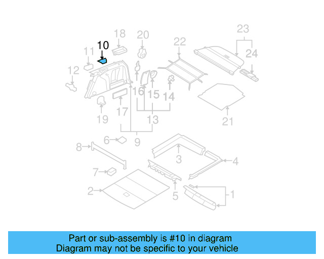 Trunk Trim Panel Clip 7H0-867-299-01C - View 4