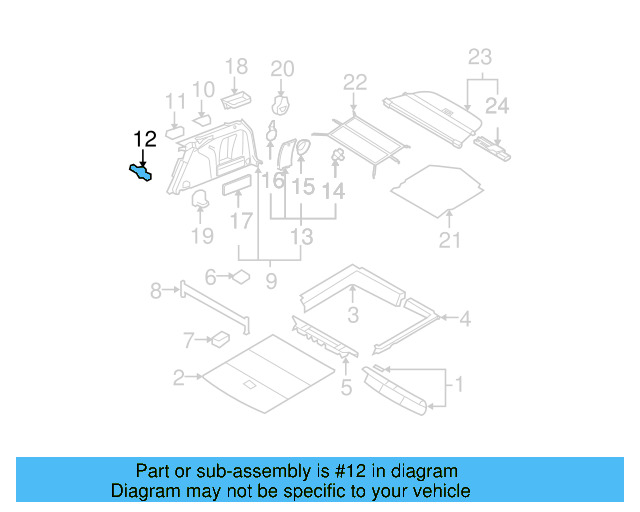 Trunk Trim Panel Clip 7H0-867-299-01C - View 7