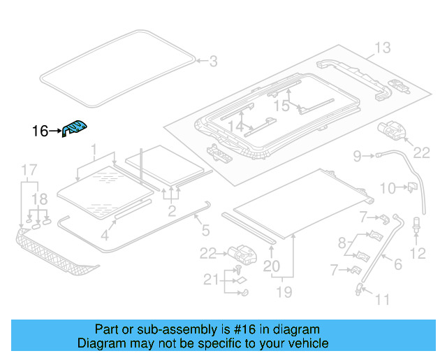 Sunroof Frame Bracket 1K9-817-215 - View 5