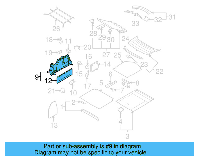 Trunk Trim Panel 3AE-867-427-F-1BS