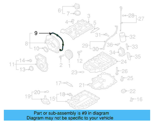 Outer Timing Cover Seal 06H-103-483-D - View 9