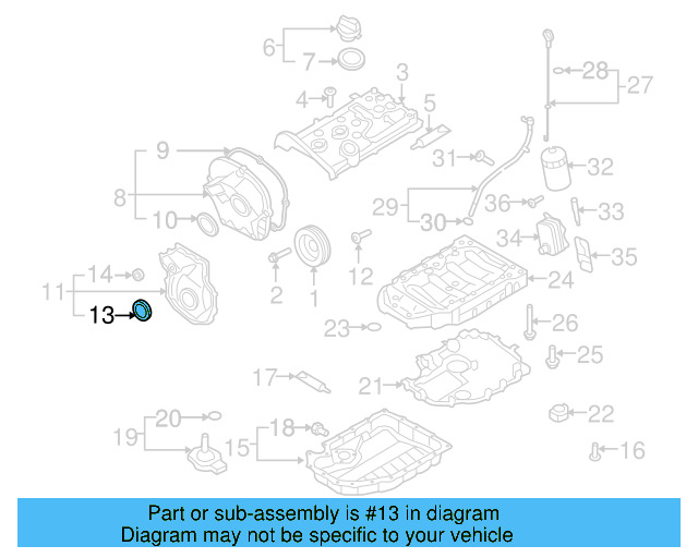 Inner Timing Cover Seal 06L-103-085-B - View 17
