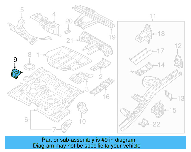 Floor Pan Bracket 7P0-801-232 - View 8