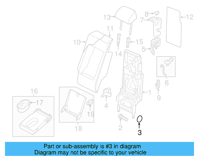 Seat Back Frame Grommet 8R0-885-678 - View 4