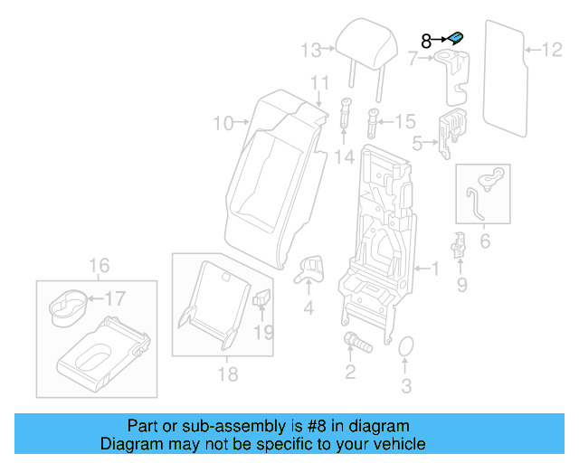 Latch Cover Cap 7P0-885-695-95T - View 3