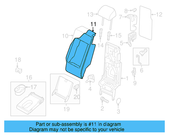 Seat Back Cover 7P6-885-828-AE-UFG - View 3