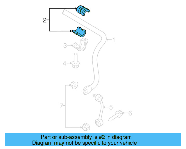 Stabilizer Bar Bushing 7P0-511-413-A - View 3
