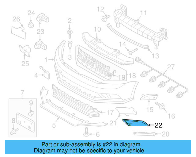 Outer Grille 5C6-853-666-G-9B9 - View 5