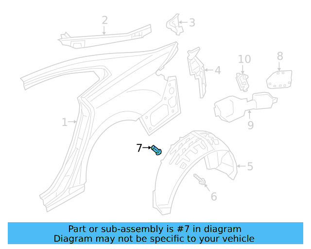 Fender Liner Retainer Nut N-908-338-01 - View 153