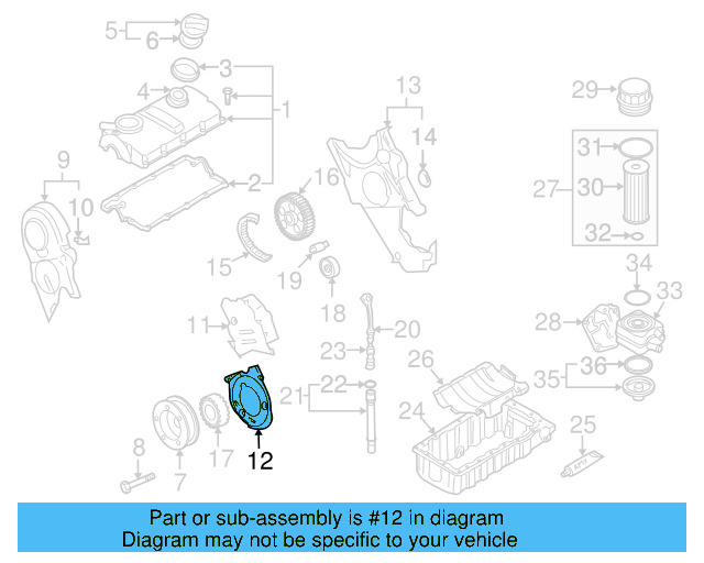Engine Timing Cover 038-109-175 - View 12