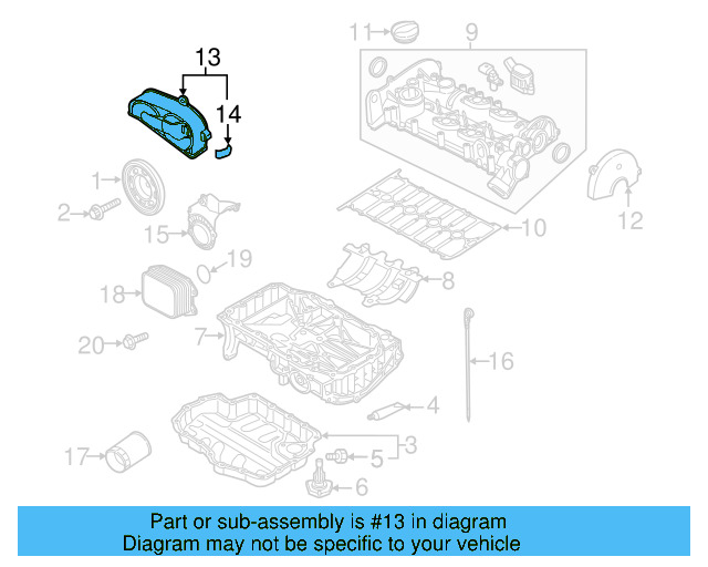 Center Timing Cover 04E-109-108-F - View 2