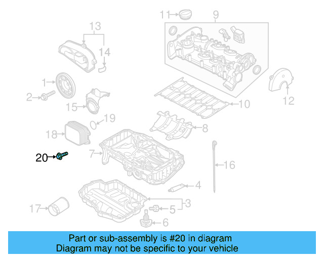 Oil Cooler Bolt N-107-188-01 - View 2