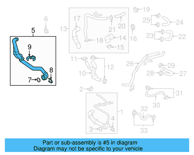 Lower Hose 5K0-122-051-N - View 7