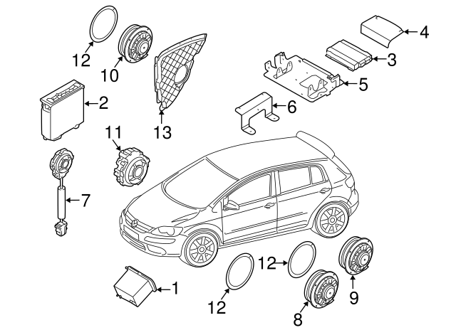 Rear Dr Speaker 5K0-035-453