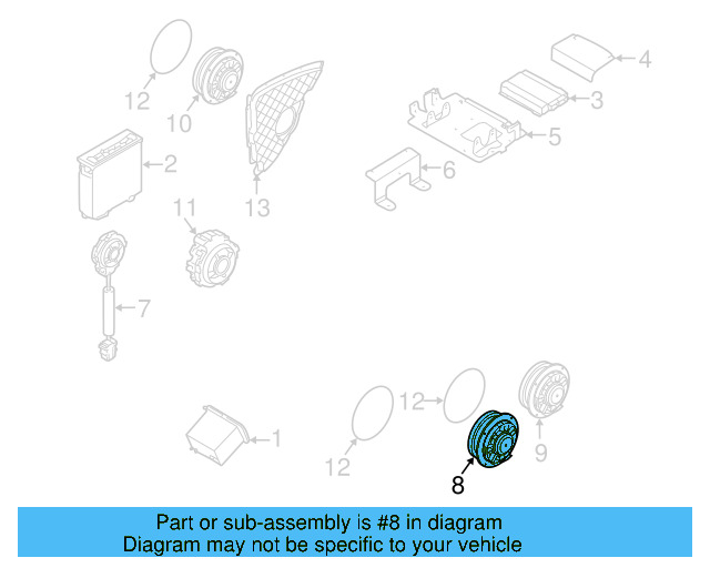 Rear Dr Speaker 5K0-035-453 - View 12