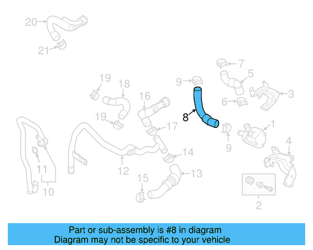Radiator Coolant Hose 5K0-122-051-P - View 10