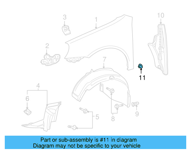 Quarter Panel Splash Shield Nut N-907-579-01 - View 50