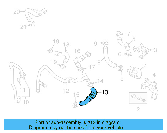 HVAC Heater Hose 5Q0-122-073-R - View 6