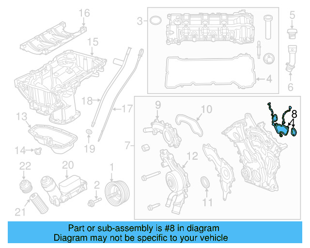 Timing Cover Gasket Set 7B0-109-287 - View 3