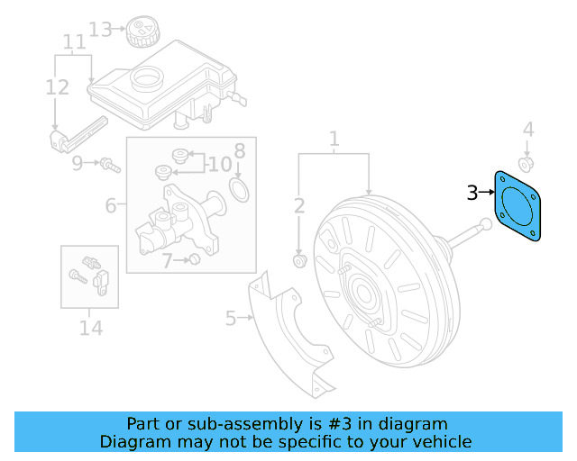 Power Brake Booster Gasket 5Q0-612-161-B - View 8