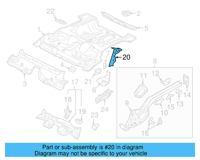 Brake Hose Bracket 5Q0-611-846-B