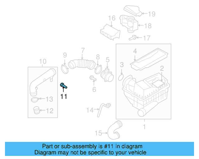 Engine Air Intake Hose Bolt N-909-936-01 - View 21