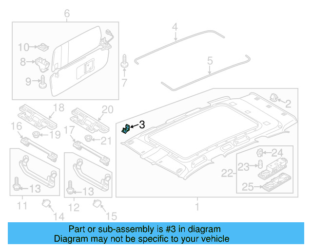 Headliner Clip 7M0-868-563 - View 8