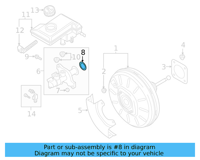 Master Cylinder Gasket 8K0-611-243-B - View 16