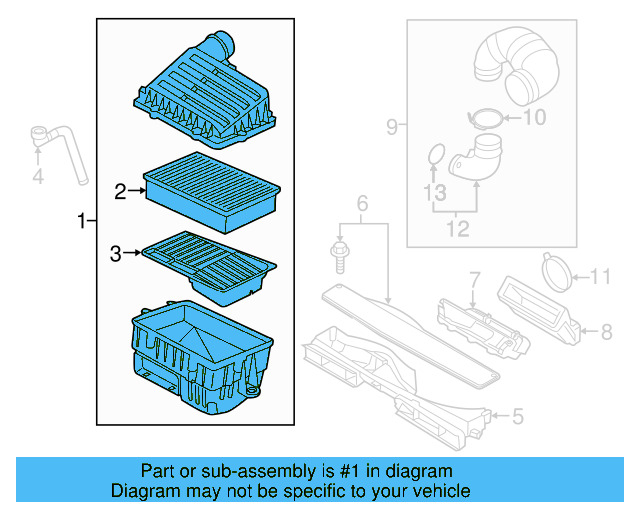 Air Cleaner Assembly 5Q0-129-607-AD - View 6