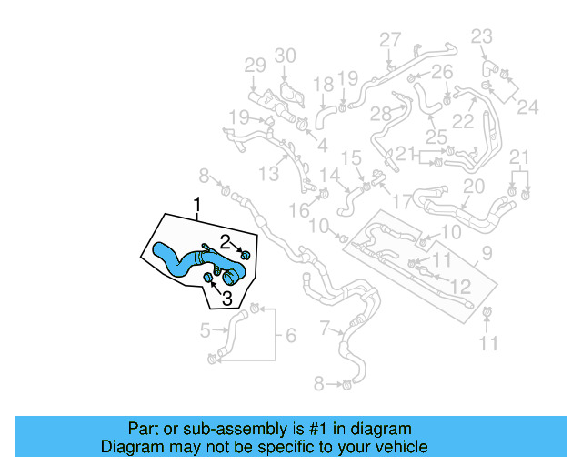 Upper Hose 7L6-122-101-K - View 3