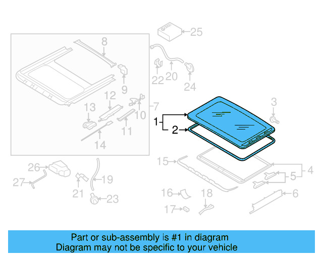 Sunroof Glass 1K6-877-071 - View 7