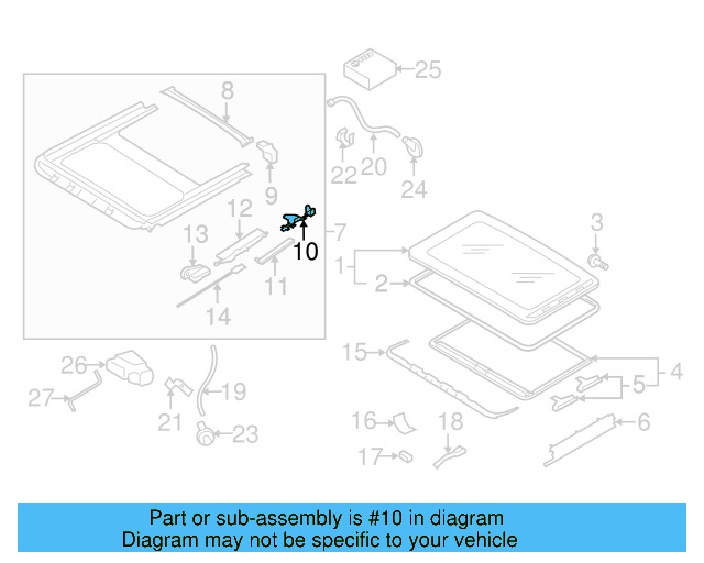 Sunroof Guide Jaw 8D5-877-482 - View 8