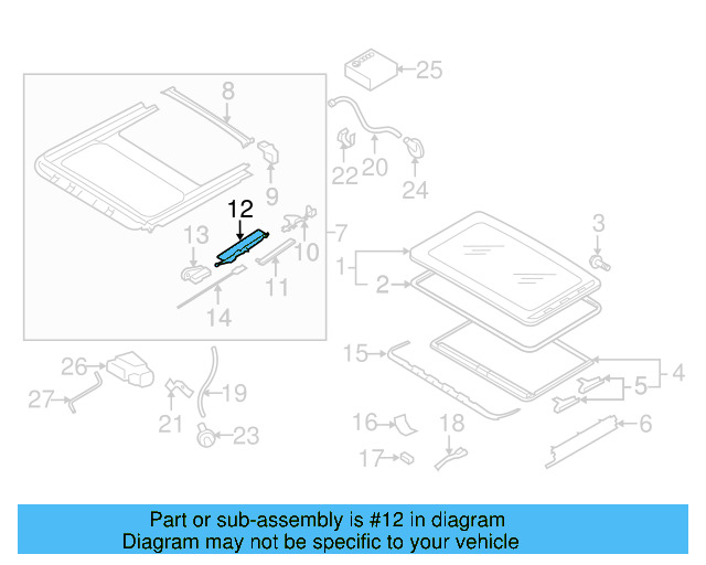Sunroof Guide Jaw 8D5-877-151-A - View 11