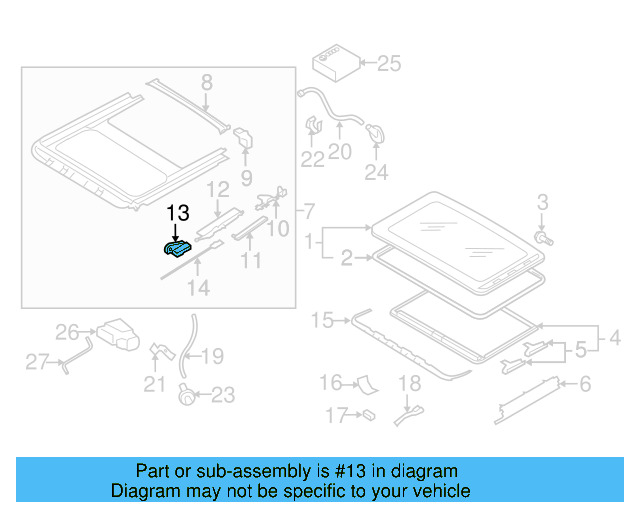 Sunroof Guide Jaw Bracket 8D5-877-484