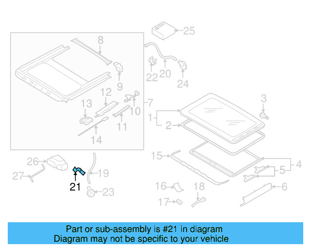 Sunroof Drain Hose Bracket 1K6-877-244 - View 21