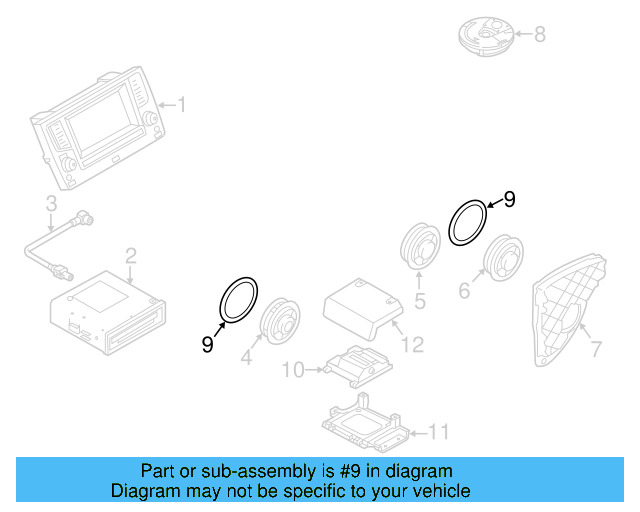 Rear Dr Speaker Ring 5G0-971-798-B - View 3