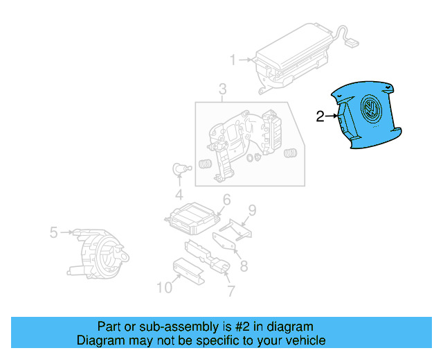Driver Air Bag 3D0-880-203-B-2K7 - View 5