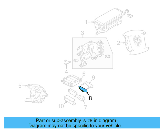 Impact Sensor Retainer Plate 7L0-907-462 - View 4