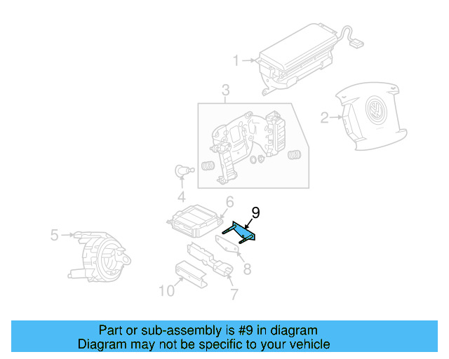 Impact Sensor Retainer Plate 7L0-907-462 - View 3