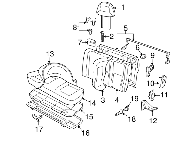 Seat Back Frame Bumper 1C0-823-499-A