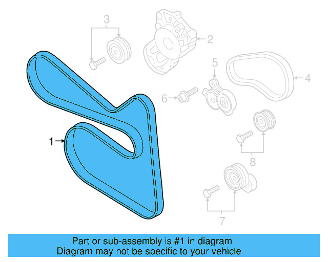 Serpentine Belt 03C-260-849-A - View 4