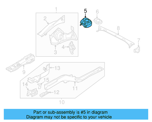 Strut Mount 561-809-120 - View 4