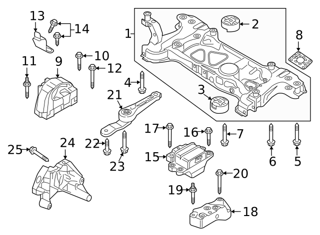 Engine Cradle Mount Bolt N-105-580-02 - View 48